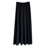 A-Line Knitted Long Pleated Skirt