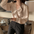 Simple Graceful Solid Color Long Sleeve V-neck Shirt