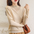 Stand Collar Lace Patchwork Knitting Top