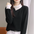 Lapel Patchwork Knitted Sweater