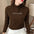 Letter Embroidered Mock Neck Casual Top