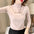 Letter Embroidered Mock Neck Casual Top