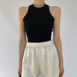 Versatile Knitted Cropped Tank Top