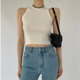 Versatile Knitted Cropped Tank Top
