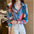 casual printed lapel colored chiffon shirt