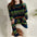 Geometric Print Striped Knitted Sweater