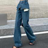 Retro Patchwork Straight Jeans