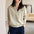 Lapel Collar Clashing Long Sleeve V-Neck Pullover