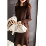 Solid Color Versatile Knitted Dress