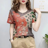 Printed Round Neck Casual T-Shirt
