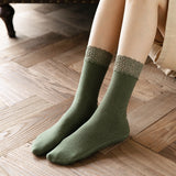 Lace Trim Fleece Warm Women's Socks