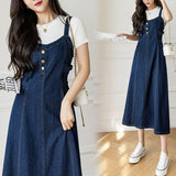 Casual All-Matching Jeans Suspension Dress (without Top)