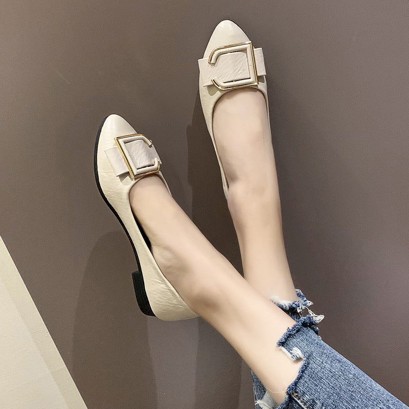 Pointed Toe Buckle Heeled Sandals