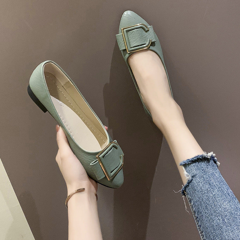 Pointed Toe Buckle Heeled Sandals