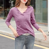 Shift Casual Cotton-Blend Long Sleeve Shirts&Tops