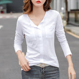Shift Casual Cotton-Blend Long Sleeve Shirts&Tops