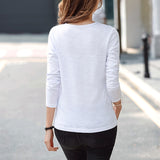 Shift Casual Cotton-Blend Long Sleeve Shirts&Tops