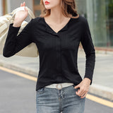 Shift Casual Cotton-Blend Long Sleeve Shirts&Tops