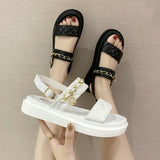 Chained Open Toe Buckle Sandals