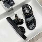 Chained Open Toe Buckle Sandals