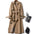 Vintage Solid Color Belted Trench Coat