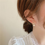 S925 silver needle pearl ear clip