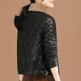 Faux Fur Collar Short Quilted Coat