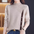 Sunken Stripe Texture Button Half Turtleneck Knitted Sweater