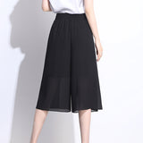 Casual Wide Leg Cropped Pants