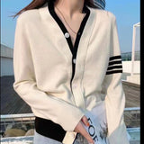 Fake 2-Piece V Neck Knitted Cardigan