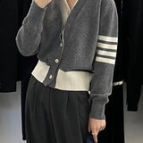 Fake 2-Piece V Neck Knitted Cardigan