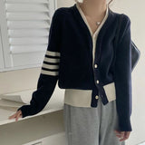 Fake 2-Piece V Neck Knitted Cardigan