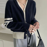 Fake 2-Piece V Neck Knitted Cardigan