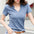 V Neck Solid Color Casual T-Shirt