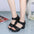 Velcro Open Toe Thick Heel Sandals