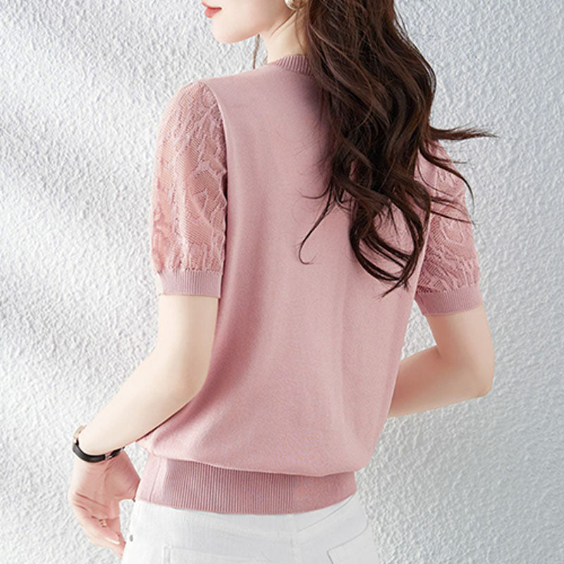 Hollow Sweater round Neck Top
