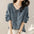 Ruffled Buckle Lace Up Loose Shirt