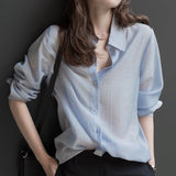 Loose Solid Color Buckle Shirt