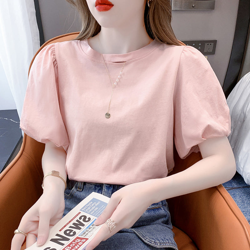 Puff Sleeve Chained Loose T-Shirt