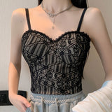 Sexy Lace Backless Cropped Camisole