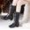 Round Toe Zipper Mid Heel Boots