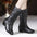 Round Toe Zipper Mid Heel Boots