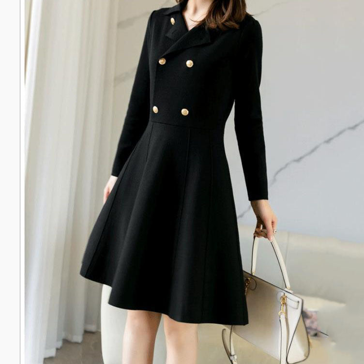 Fashionable temperament knitted sweater dress