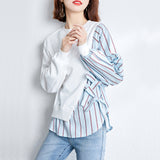 Irregular Striped Patchwork Sweatshirt