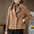 Solid Collared Short Woolen Coat