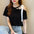 Cold Shoulder Lace Up Casual T-Shirt