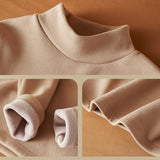 Fleece Half Turtleneck Long-Sleeved T-Shirt Top