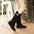 Fashion frosted inner heightening sleeve lace round toe boots