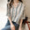 Loose Striped V Neck Shirt