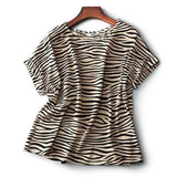 Zebra Round Neck Loose T-Shirt